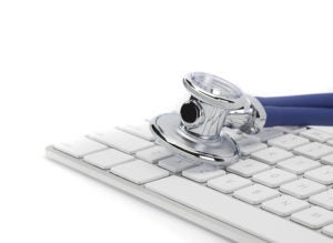 stethoscope and keyboard