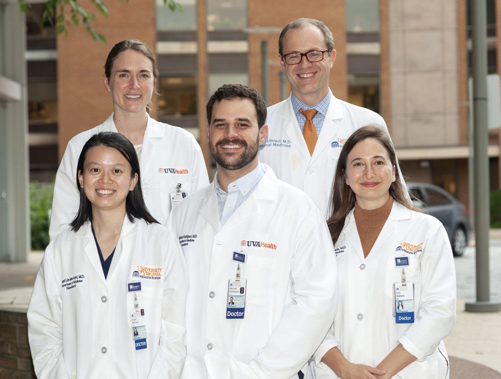 (l-r) Angel Morvant, MD; Rebecca Clemo, MD; Michael Rodrigez, MD; Brian Uthlaut, MD; Erin Baldwin, MD