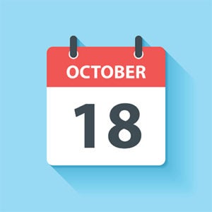 October 18. Calendar Icon