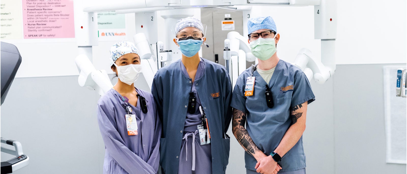 Thoracic Robot Nursing team: (l-r) Sonia He, RN; Sara Sharpe, RN; Jay Michael Forehand, RN