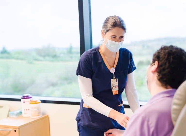 nurse and cancer patient