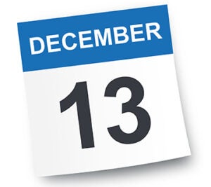 December 13 - Calendar Icon - Vector Illustration