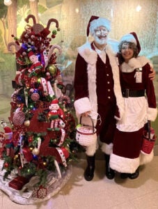 Santa Claus and Mrs. Claus visit the NICU.