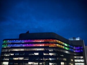 south tower rainbow lights