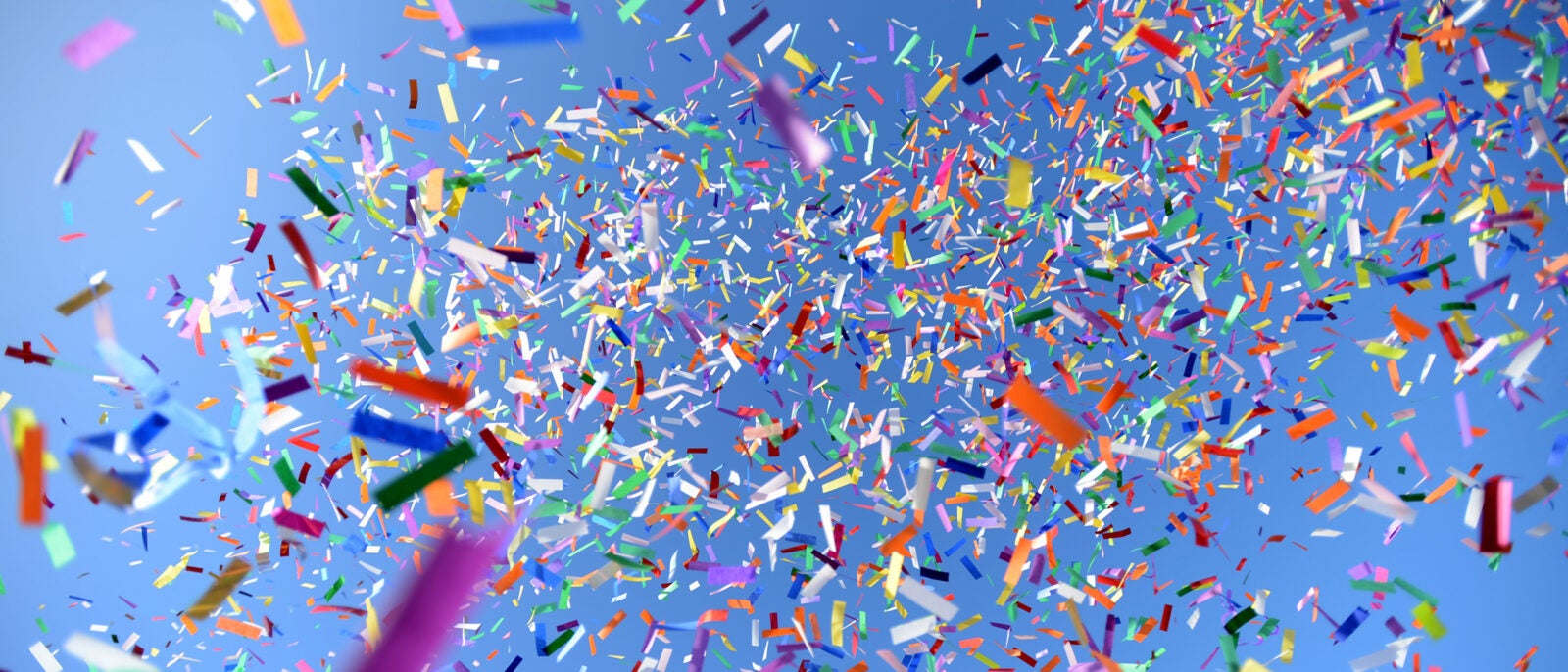 ticket tape, confetti, celebration, party, sky