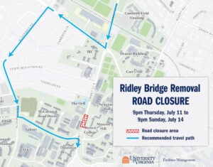 July 11-14 Emmet Street Closure map