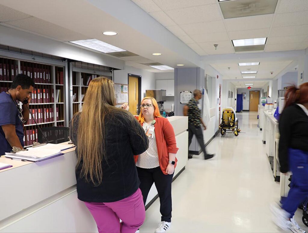 Emily Brady had a deep interest in better connecting patients with palliative are, which informs her new CNL roll working to improve workflow and care across UVA's 12 busy dialysis clinics.