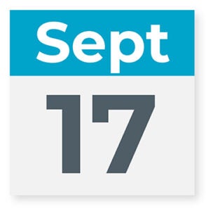 Calendar Leaf with Date September 17