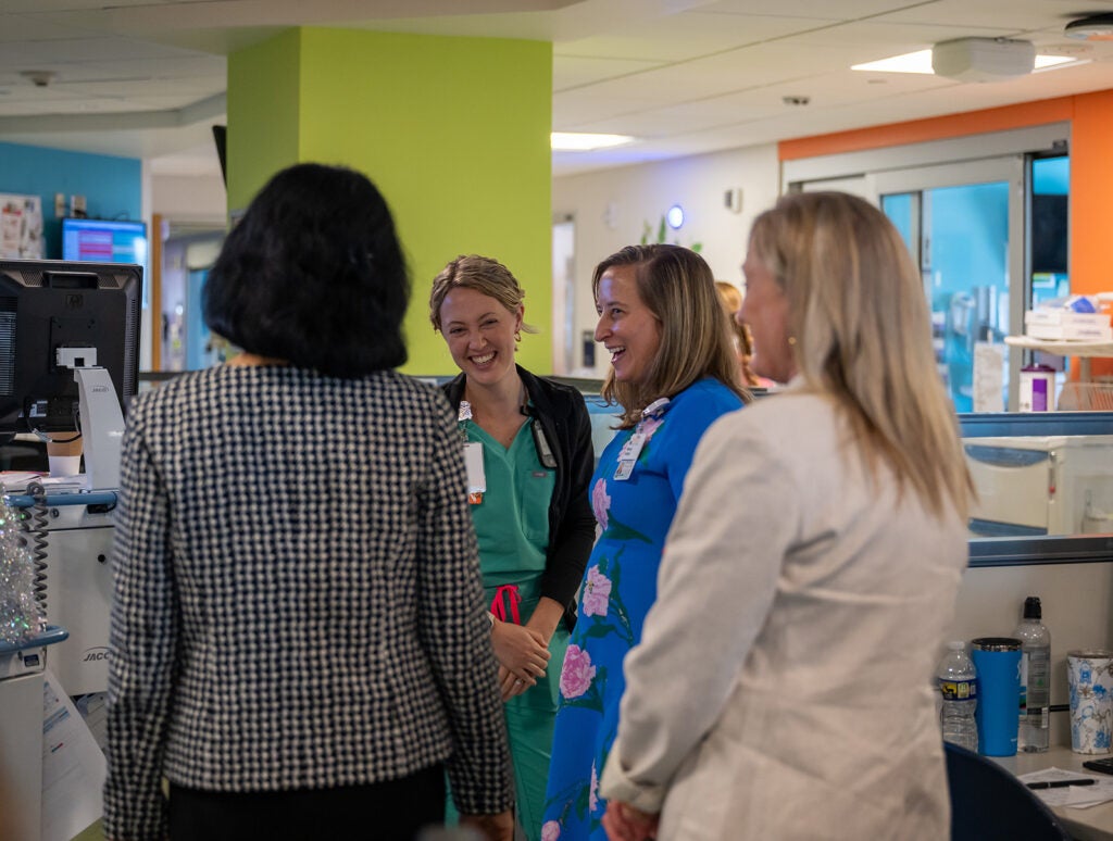 Wendy Horton on rounds to celebrate UVA Children's ranked #1 children's hospital 4 years in a row.