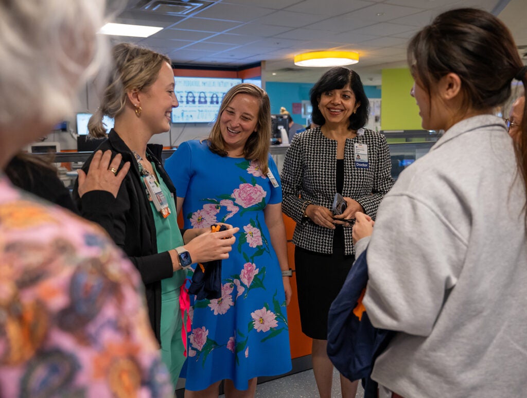 Wendy Horton on rounds to celebrate UVA Children's ranked #1 children's hospital 4 years in a row.