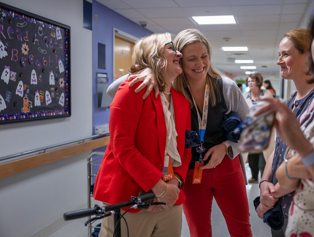 Wendy Horton on rounds to celebrate UVA Children's ranked #1 children's hospital 4 years in a row.