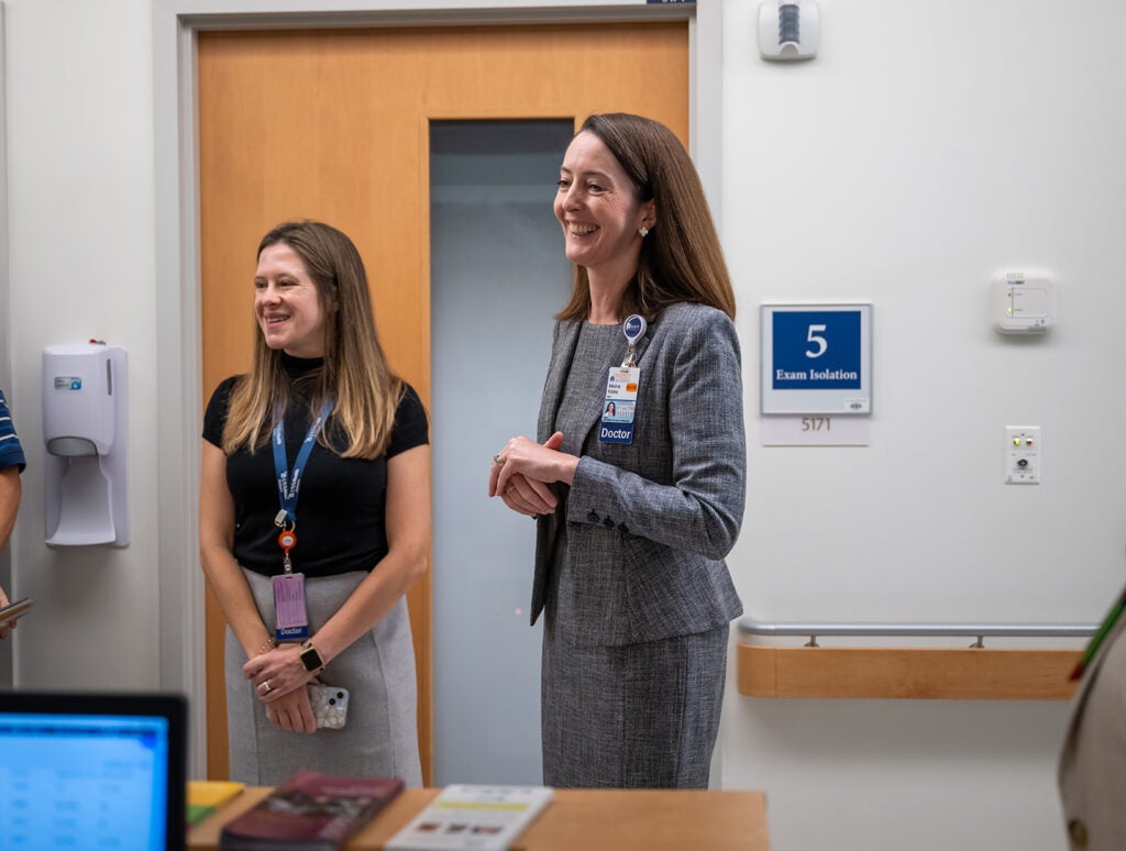 Dean Kibbe on rounds to celebrate UVA Children's ranked #1 children's hospital 4 years in a row.