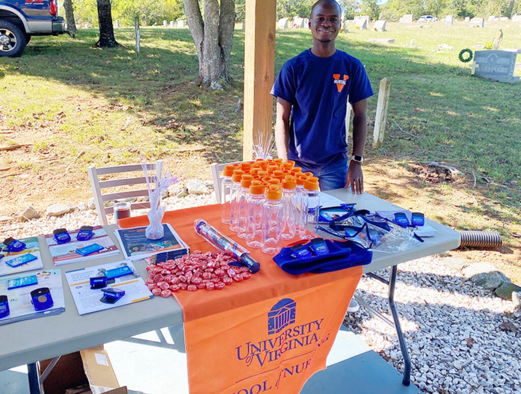 Mohammed, a mentee of social and behavioral scientist Ishan Williams, attended a community health fair in Madison County in 2023.