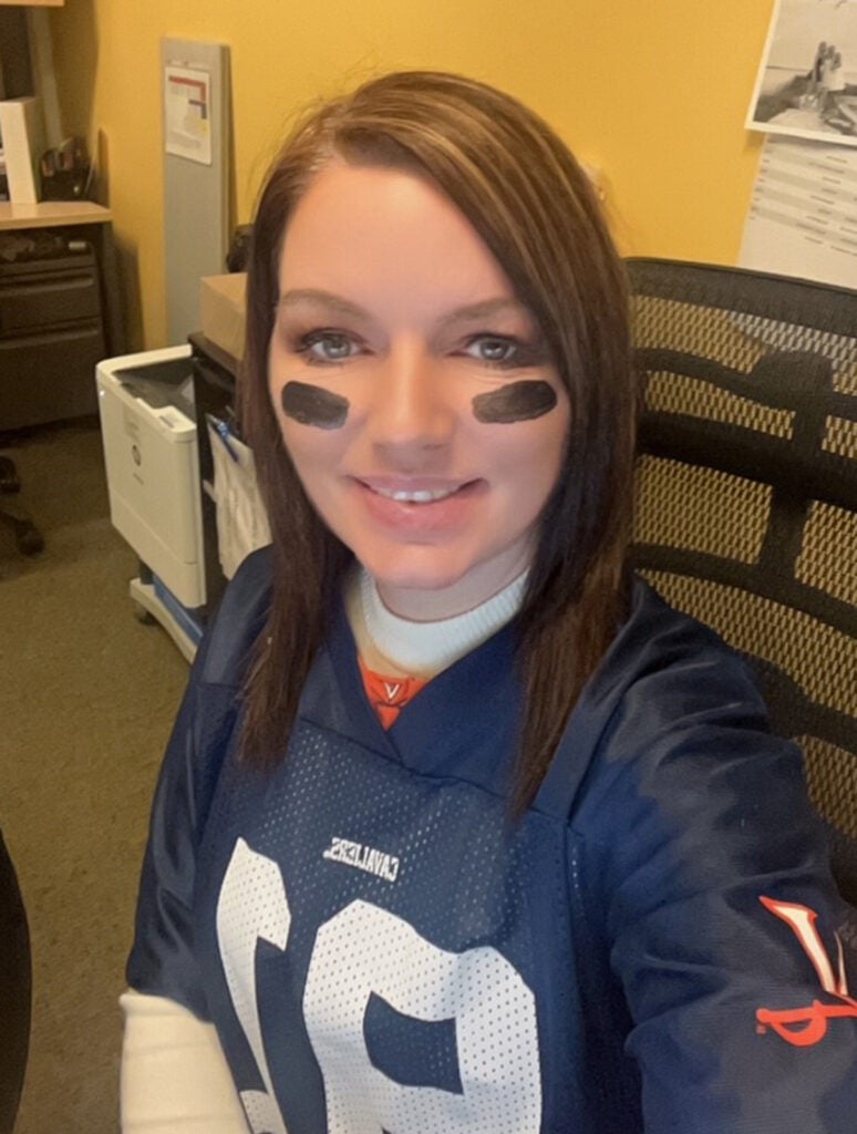 Amy Flevarakis Financial Counselor @ Primary Care Dressed as the one and only UVA’s Chris Long.