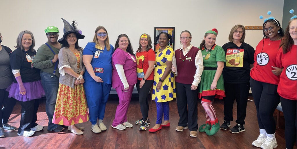 Family Medicine and Specialty Care Crozet: Gloria, Access Associate; Vicki, RN; Keshia, CMA; Catherine Casey, MD; Katie, LPN; Neesa, CMA; Deanna, RN; Candy, RN; Christina, RN; Makayla, CMA; Pat, RN; Michaela, Access Associate Senior; and Sheri, Access Associate.