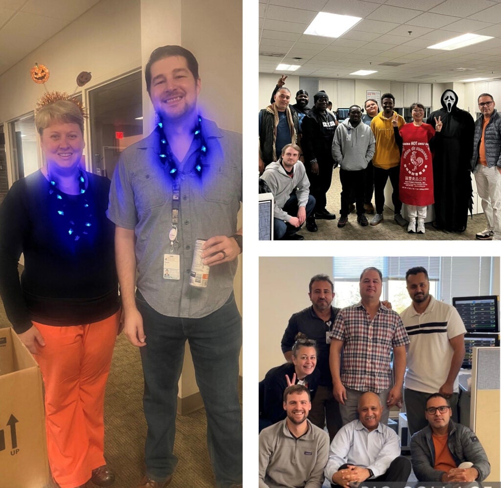 Cardiac Monitoring Unit | Left: Amy Lively and Sean Curtis. Upper-right: Bryar Tharpe, Amin Danish, Desmond Brandon, Kwabena Afriye, Derrick Muchembe, Lerian Vega, Abebaw Seyoum, Suyun Lee, Sean Wood, and Naser Hamidy. Bottom right: (top row) Abdul Parwez, Zemaray Hakim, Ardan Abraham, and (bottom row) Julie Carpenter, Cristian Wendler, Omer Abdelhalim, and Naser Hamidy.