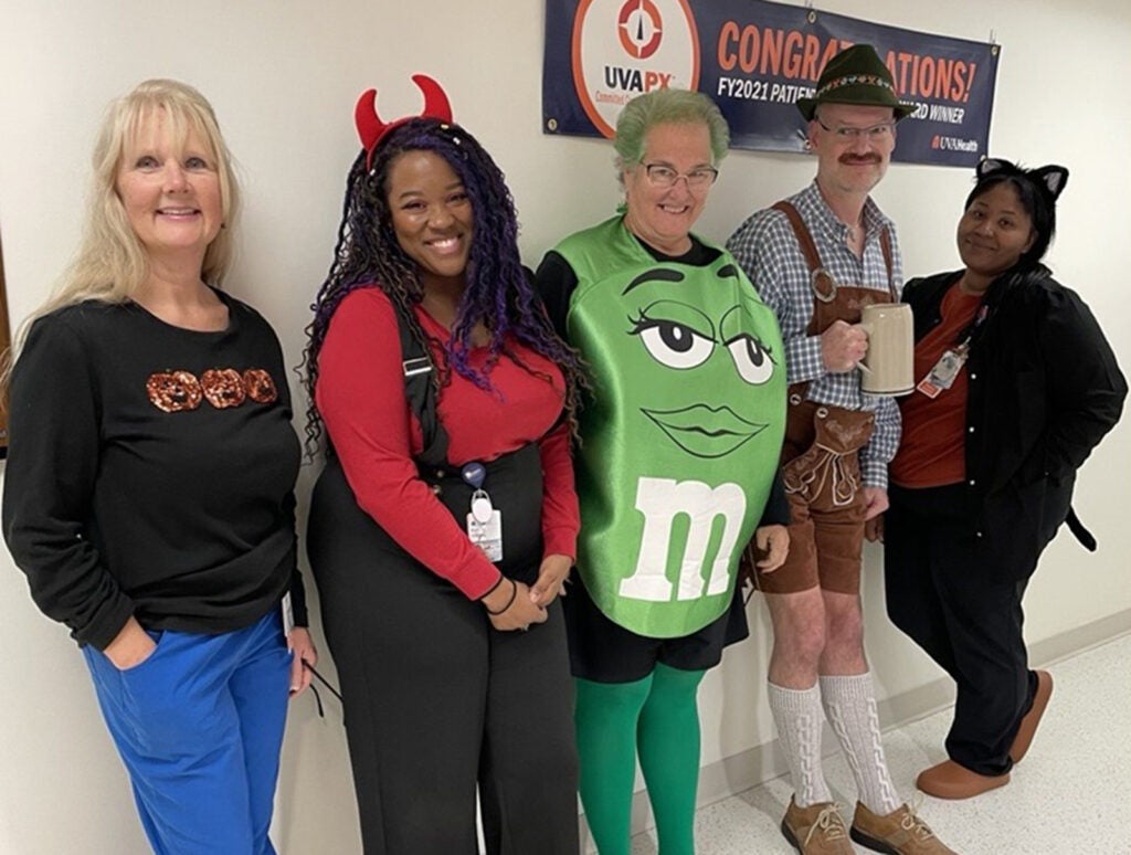 University Physicians Orange (l-r): Katrina Northcraft, Ryn Williams, Robin Bickel, Kurt Streckfuss, and Tia Johnson.