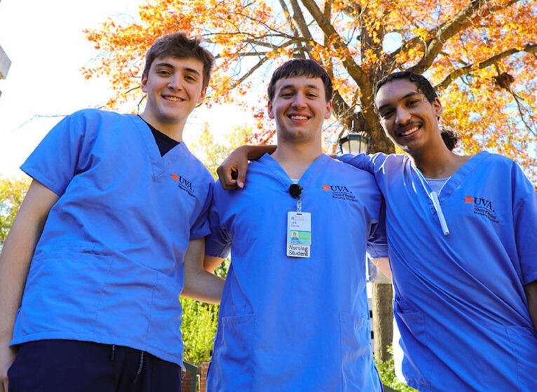 MAN Club leaders Harrison Walker (BSN ’27), Jack Dennis (BSN ’26), and Ariel Till (BSN ’26) say their work 