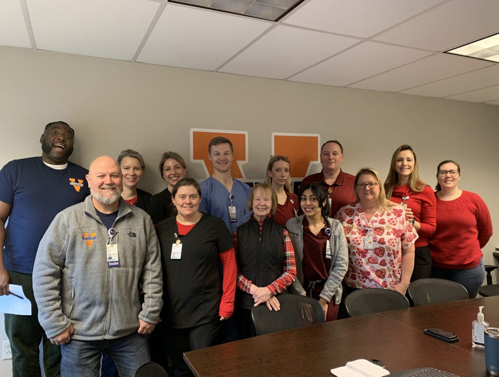 UVA Health Dentistry JPA: Dr. Kyle Vick, Erin Helmuth, Cindy Harris, Dr. Misha Chaudhary, Wendy McCarthy, Clifton Duff, Dorota Burna-Shelley, Sarah McLaughlin, Dr. Russ Smith, Lindsey McDowell, Jeff Moore, Layla Burford, and Nicole Campbell.