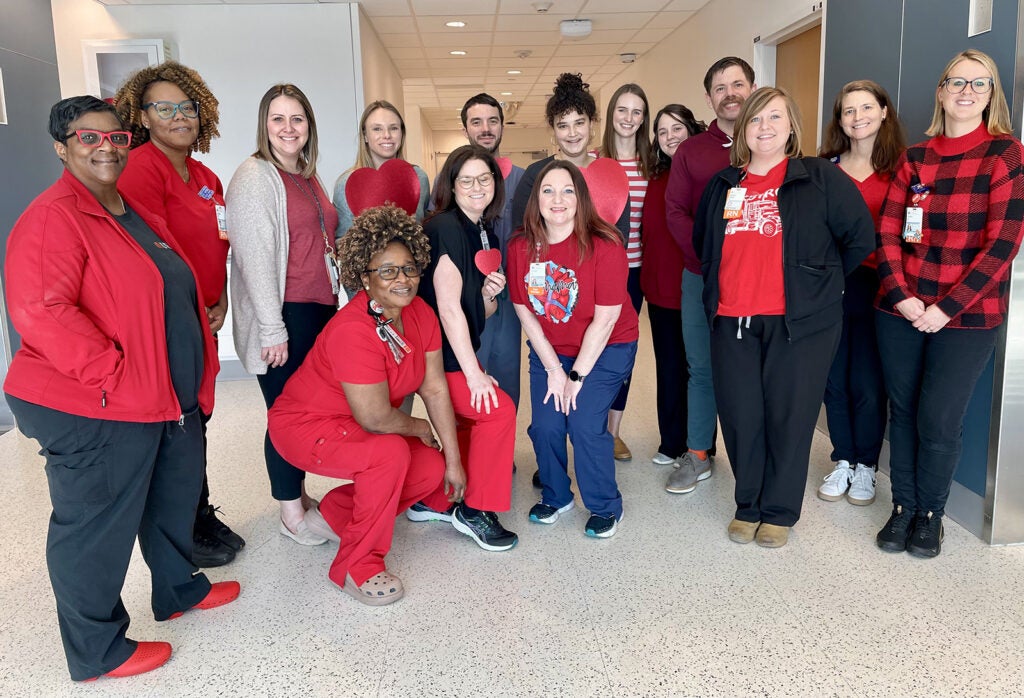 Team members from the TCV ICU, CCU, 4West, and Acute Cardiology at University Hospital (4th floor).