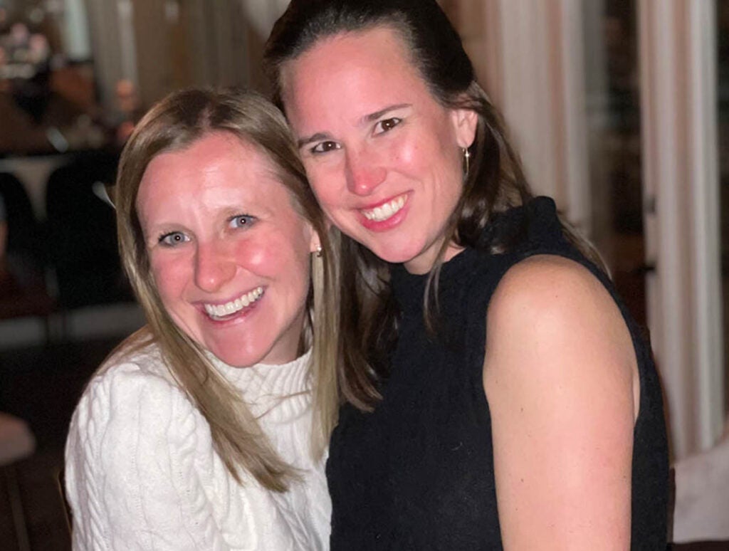 Linsey with Dr. Emily Ayers, "one of [her] biggest supporters," and a physician mentor at UVA Cancer Center with whom she works.