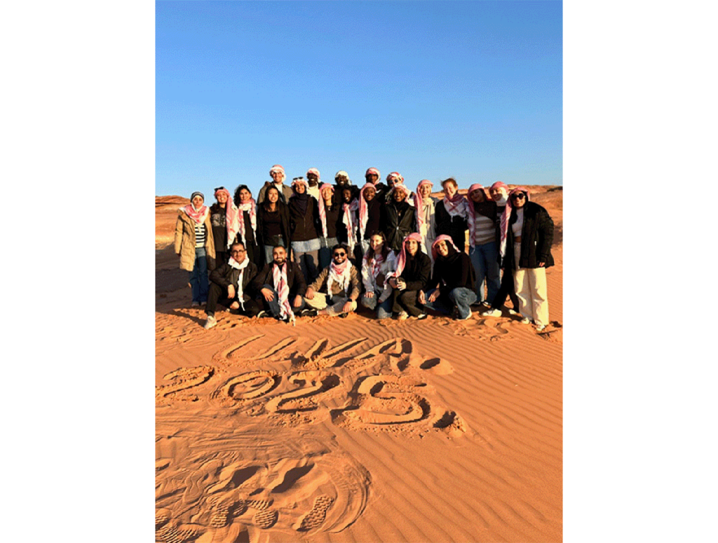 Wauer in the desert in Jordan with her study abroad group.