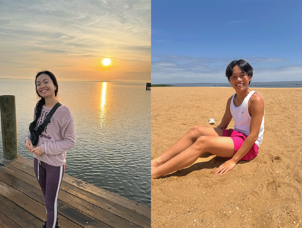Summer’s mom after a sunrise jog, and her brother on a beach day they had together.