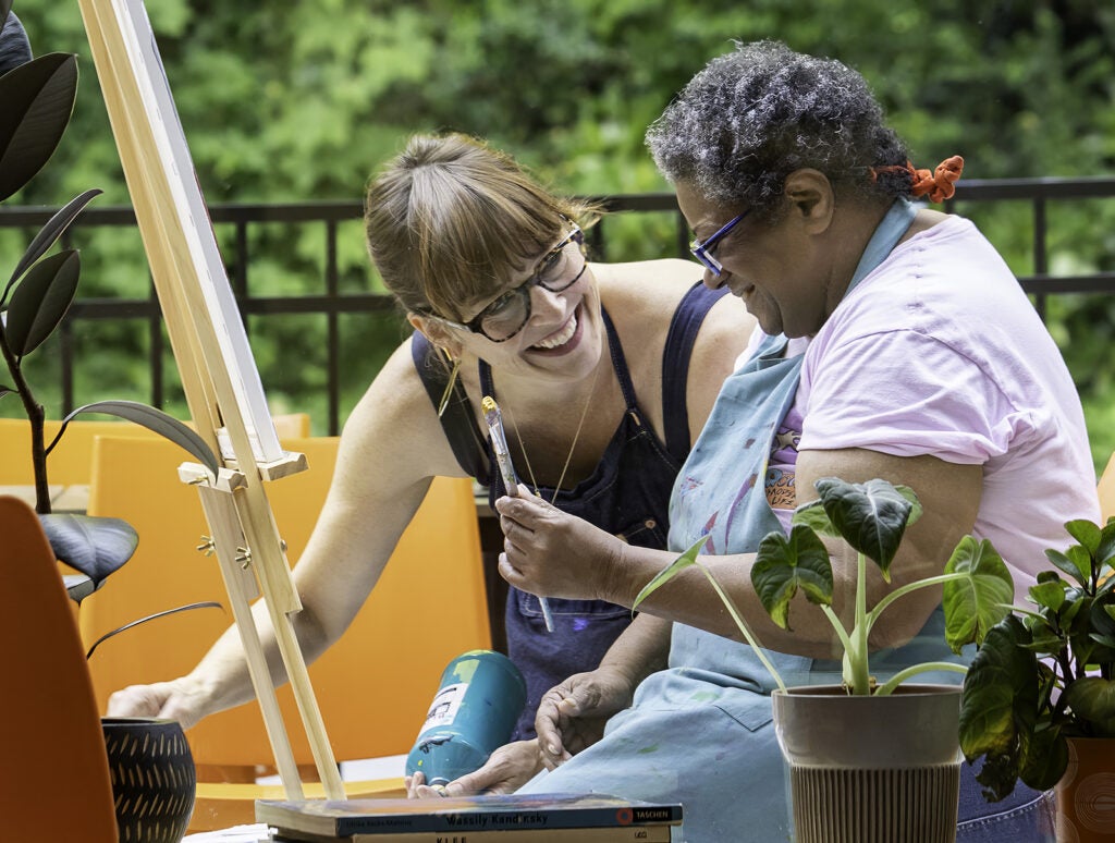 Arc artist Selina Thurston with Studio Director Amy Keenan-Amago