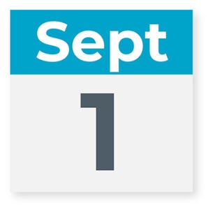 Calendar Leaf with Date September 1