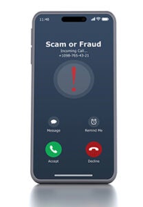 Incoming call from an unknown number. Digitally generated image