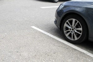 Low section of a car at parking