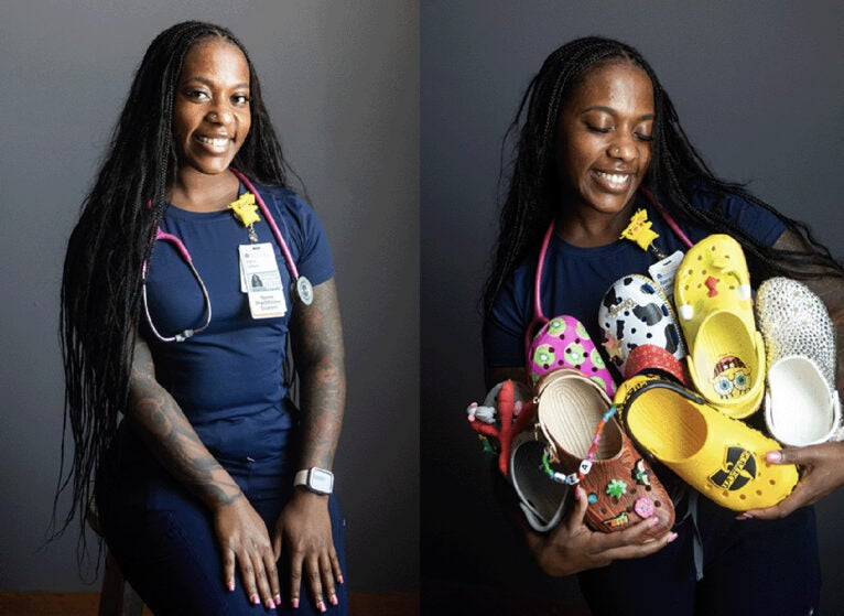 Alana Lotson, 2nd-year DNP student who collect Crocs (currently has 245 pairs!), lives in Richmond, VA, and works as an emergency department float pool nurse.
