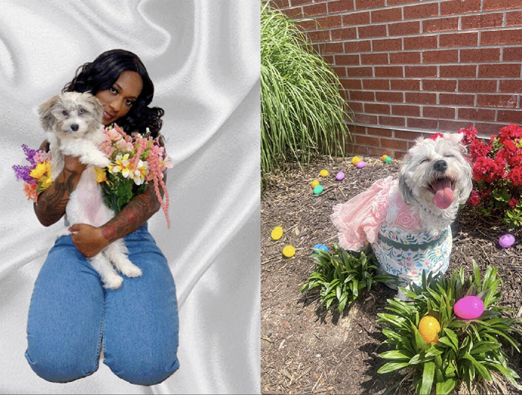 Alana with her shih-poo puppy, Ellie.