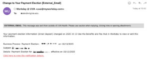 Sample #2: A legitimate email from Workday (Click to enlarge.)