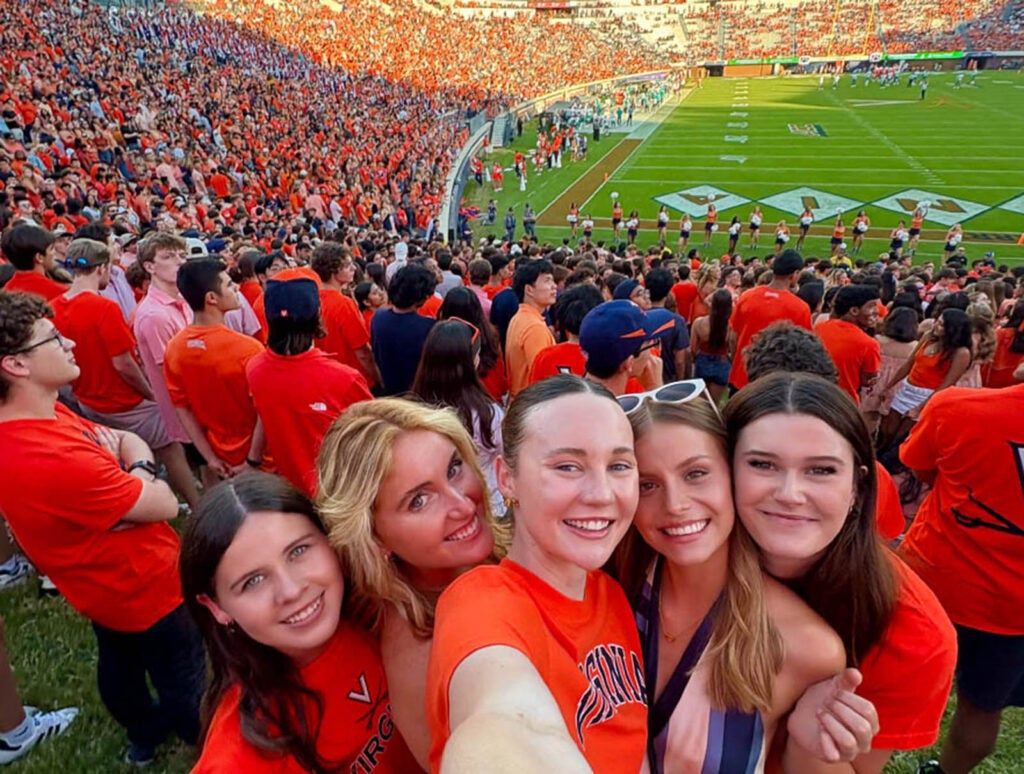 The Aussies celebrated UVA's historic win at a football game in September 2025, and a few of them even rushed the field.
