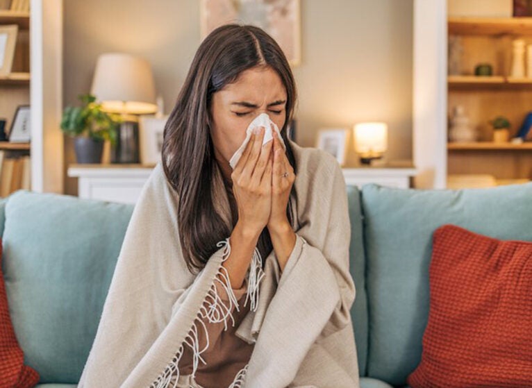woman with flu
