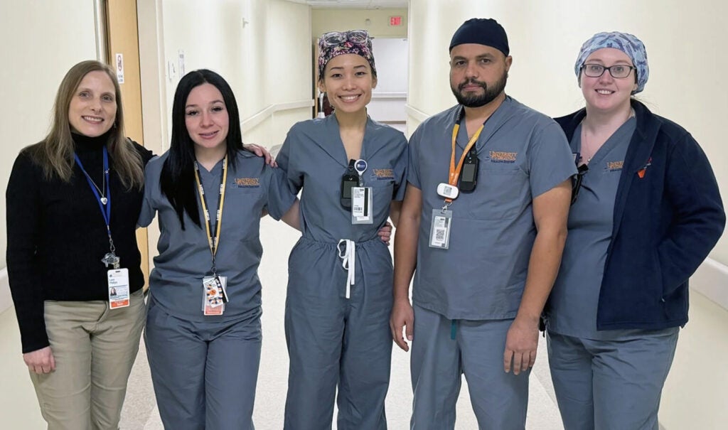 From left: Lynn Phillips, CST; Allison Loya; Rebecca Waje; Ajmal Ghafari; and Andrea Steele, CST.