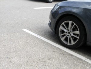 Low section of a car at parking