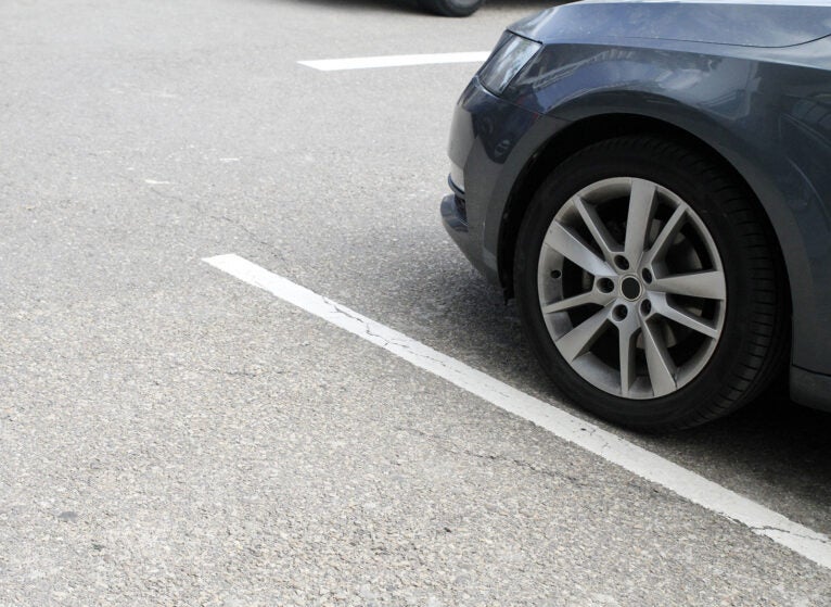 Low section of a car at parking