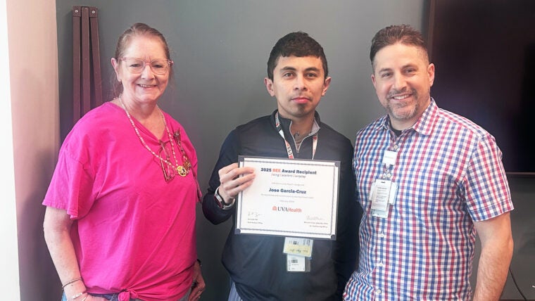 Teresa Polk_ Jose Garcia_Kristopher White_BEE Award_UVA Health PWMC