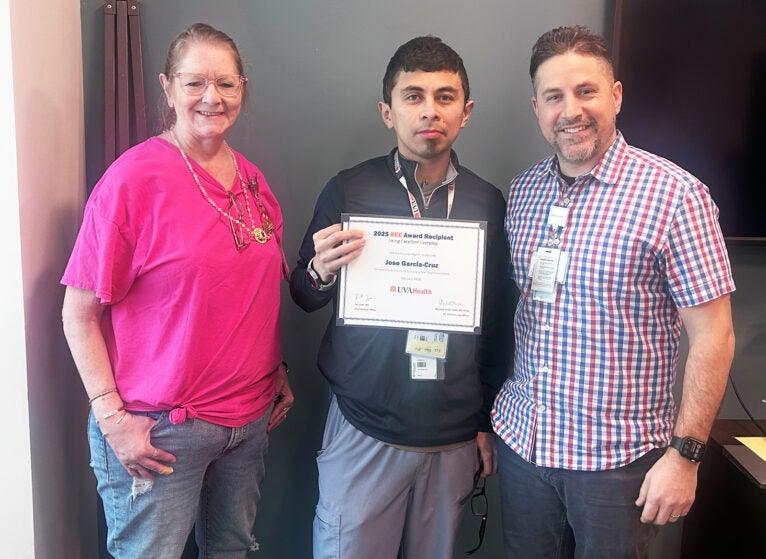 Teresa Polk_ Jose Garcia_Kristopher White_BEE Award_UVA Health PWMC