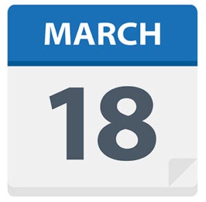 March 18 - Calendar Icon