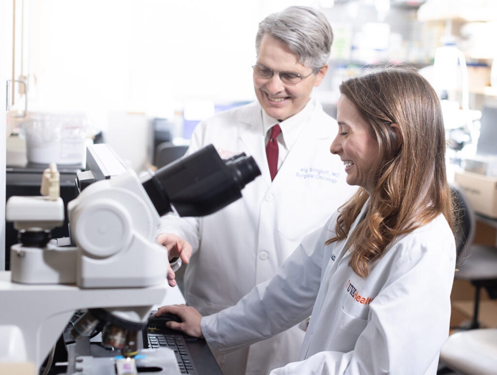 Dr. Slingluff, a surgical oncologist with more than 30 years of experience, has been mentoring Dr. Ninmer for three and a half years.