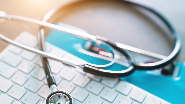stethoscope on keyboard