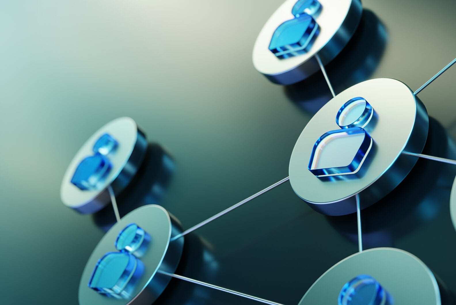 Abstract visual representation of interconnected user icons symbolising social networking, teamwork, and communication in a technology-driven environment, emphasising the power of digital connections.