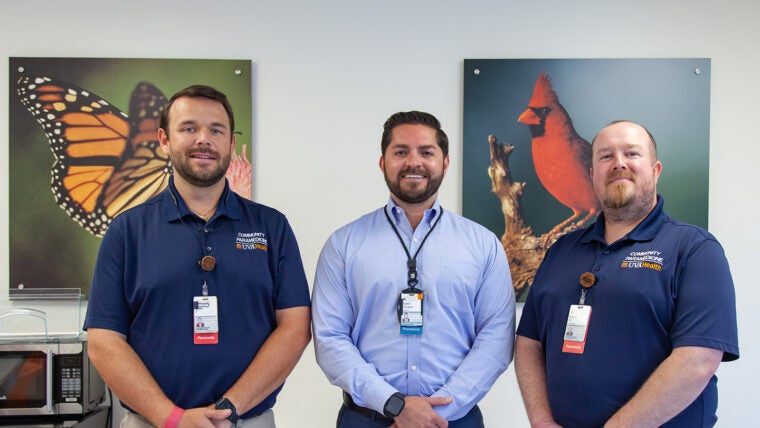 (l-r): Community Paramedicine team members Taylor Tereskerz, Robert D'Eramo, and Patrick Watson.