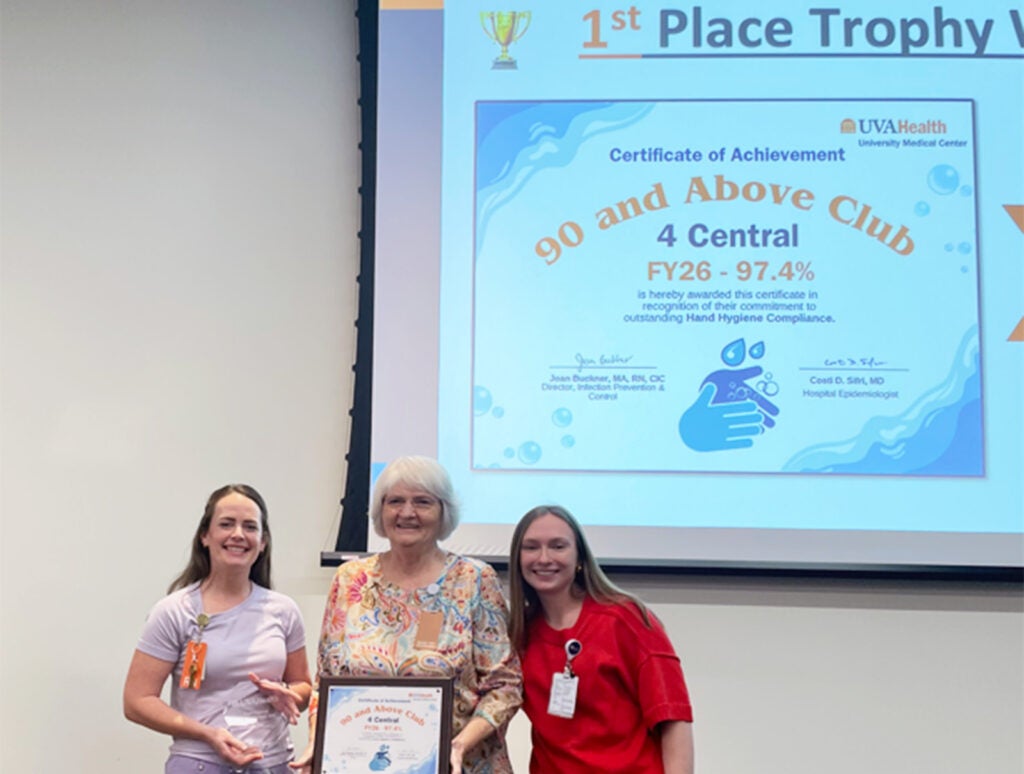 2026-Hand-Hygiene-Awards_UVA-Health-UMC_1st-Place_4-Central
