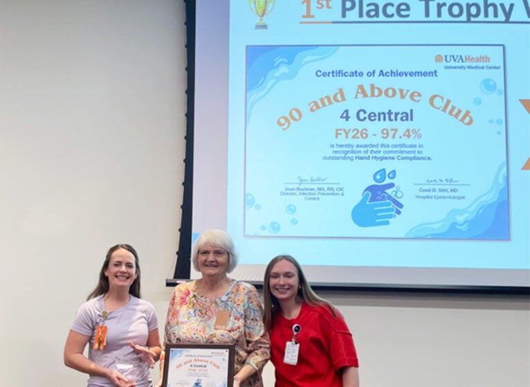 2026-Hand-Hygiene-Awards_UVA-Health-UMC_1st-Place_4-Central
