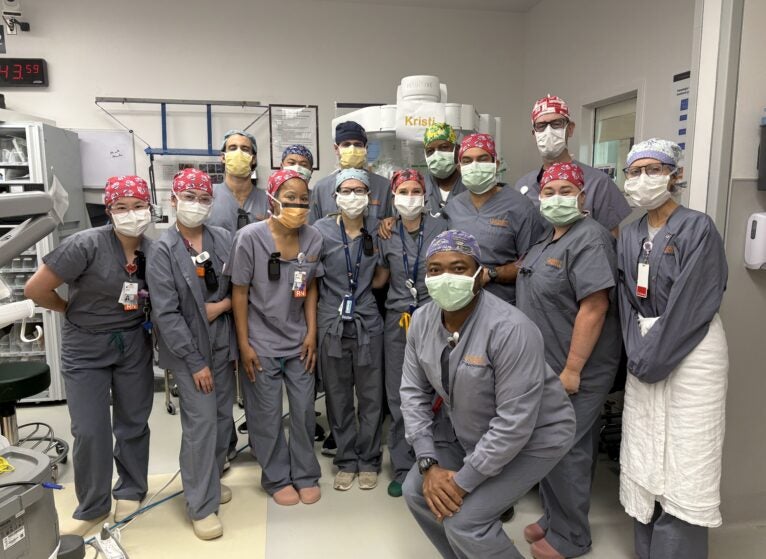 UMC robotic cardiac surgery team scrubbed in for procedure