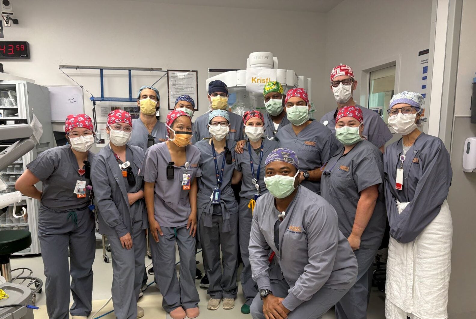 UMC robotic cardiac surgery team scrubbed in for procedure